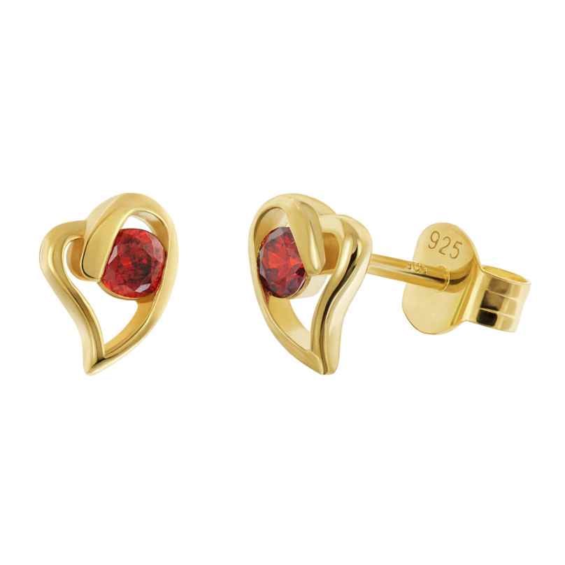 Acalee AC8876-16 Women's Earrings 925 Silver Gold-Plated Garnet Red 4262511288803