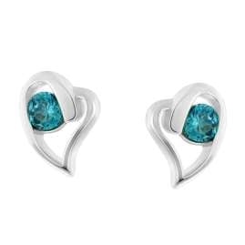 Acalee AC8866-04 Women's Stud Earrings 925 Silver Cubic Zirconia London Blue