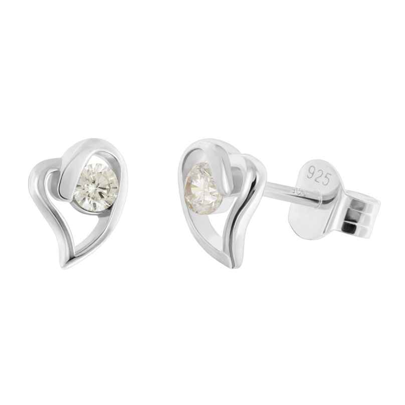Acalee AC8866-01 Women's Stud Earrings 925 Silver Heart Cubic Zirconia 4262511288704