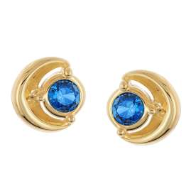Acalee AC8894-05 Damen Ohrstecker 925 Silber Vergoldet Zirkonia Saphir-Blau