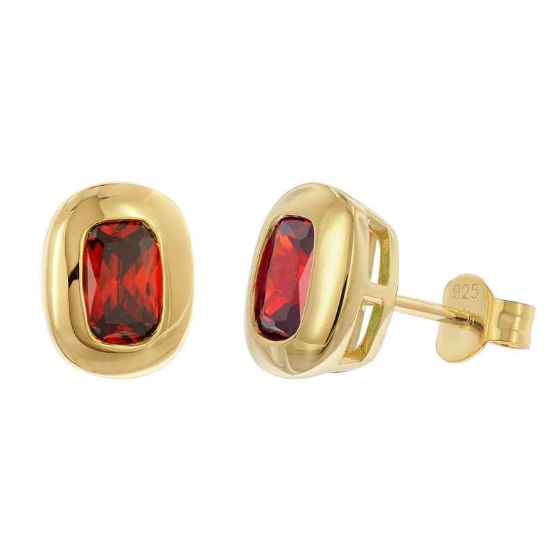 Acalee AC8952-16 Women's Stud Earrings Gold-Plated Silver Red Cubic Zirconia 4262511289534