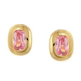 Acalee AC8952-09 Damen-Ohrringe 925 Silber Vergoldet Ohrstecker Zirkonia Pink