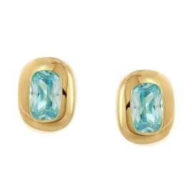 Acalee AC8952-02 Damen-Ohrstecker 925 Silber Vergoldet Zirkonia Aquamarinblau