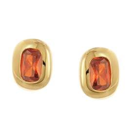 Acalee AC8952-10 Damen-Ohrstecker 925 Silber Vergoldet Zirkonia Orangerot