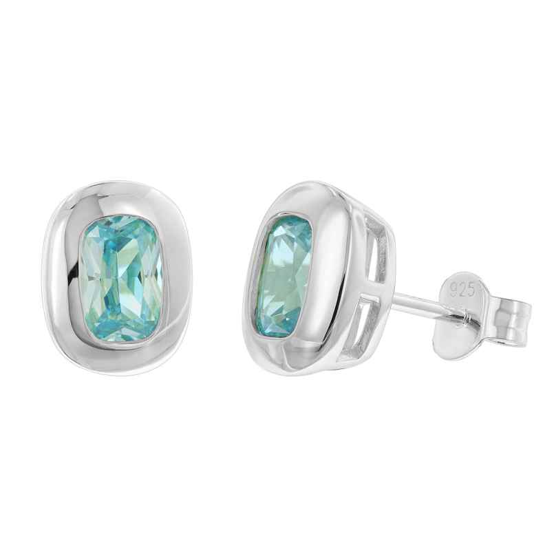 Acalee AC8946-02 Damen-Ohrringe 925 Silber Ohrstecker Zirkonia Aquamarinblau 4262511289497