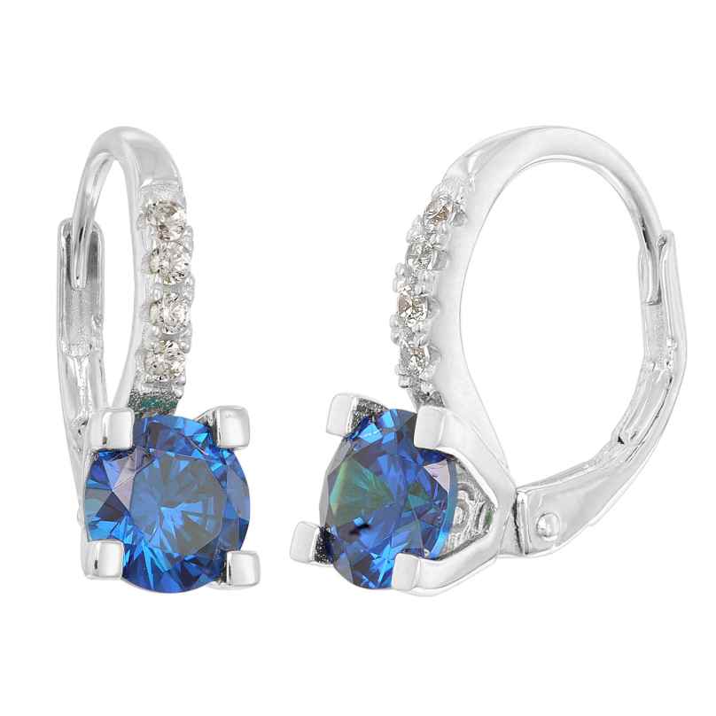 Acalee AC1006-05 Women's Hoop Earrings 925 Silver Dark Blue Cubic Zirconia 4262551210079