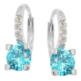 Acalee AC1006-03 Damen-Ohrringe 925 Silber Creolen Zirkonia Swiss Blau