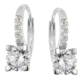 Acalee AC1006-01 Damen-Ohrringe 925 Silber Rhodiniert Creolen Zirkonia Weiß