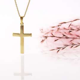 Acalee 20-1218 Cross Pendant Necklace for Men Gold 333 / 8K