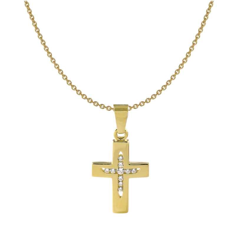 Acalee 50-1013 Mädchen-Halskette mit Kreuz Gold 333 / 8K Kinder-Schmuck