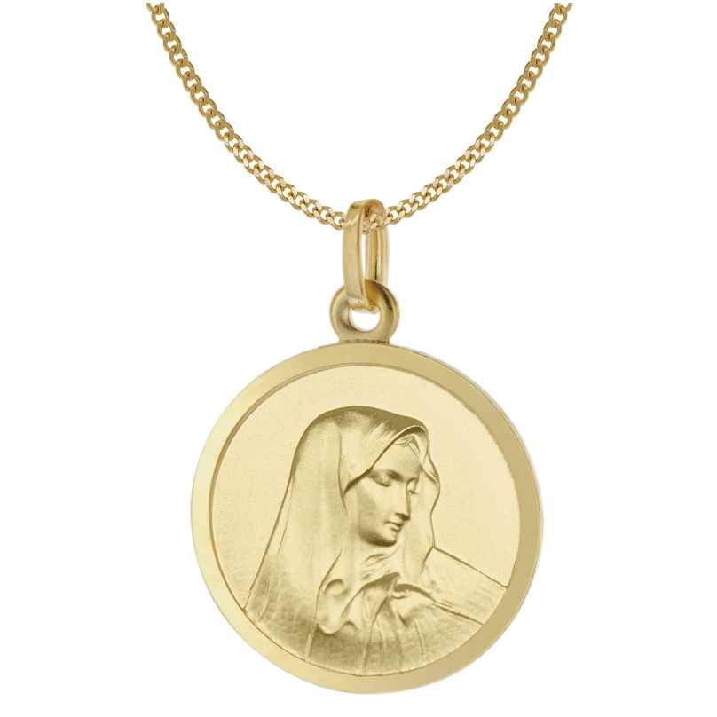Acalee 50-1024 Halskette mit Madonna Anhänger Gold 333 Maria Dolorosa Ø 18 mm