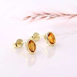 Acalee 70-1014-06 Ladies' Stud Earrings Gold 333 / 8K Studs Citrine
