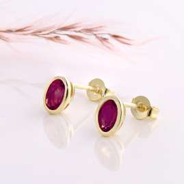 Acalee 70-1014-07 Stud Earrings Gold 333 / 8K Ruby Studs