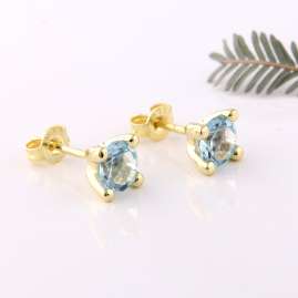 Acalee 70-1015-01 Stud Earrings Gold 333 / 8K Studs Blue Topaz