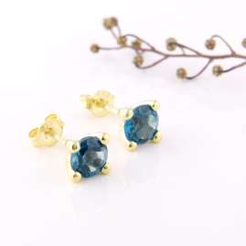 Acalee 70-1015-03 Stud Earrings Gold 333 / 8K Studs London Blue Topaz
