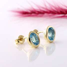 Acalee 70-1017-02 Earrings Gold 333 / 8K with Topaz Swiss Blue