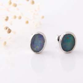 Acalee 70-1028-08 Earrings White Gold 333 / 8K with Opal