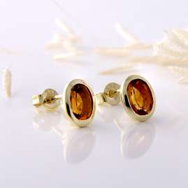 Acalee 70-1017-06 Women's Stud Earrings Gold 333 / 8K with Citrine