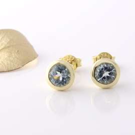 Acalee 70-1019-01 Women's Stud Earrings Gold 333 / 8K with Topaz