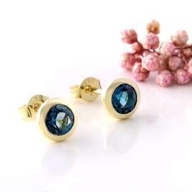 Acalee 70-1019-03 Ohrringe Gold 333 / 8K mit Topas London Blau