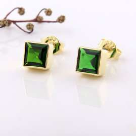 Acalee 70-1025-05 Women's Stud Earrings Gold 333 / 8K with Chromediopside