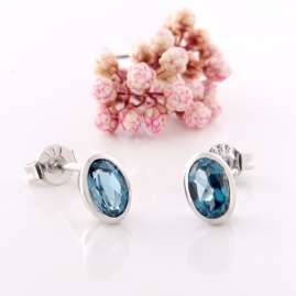Acalee 70-1024-03 Earrings White Gold 333 / 8K with Topaz London Blue