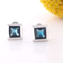 Acalee 70-1021-03 Earrings White Gold 333 / 8K with Topaz London Blue