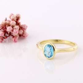 Acalee 90-1015-02 Ladies' Ring Gold 333 / 8K Topaz Swiss Blue
