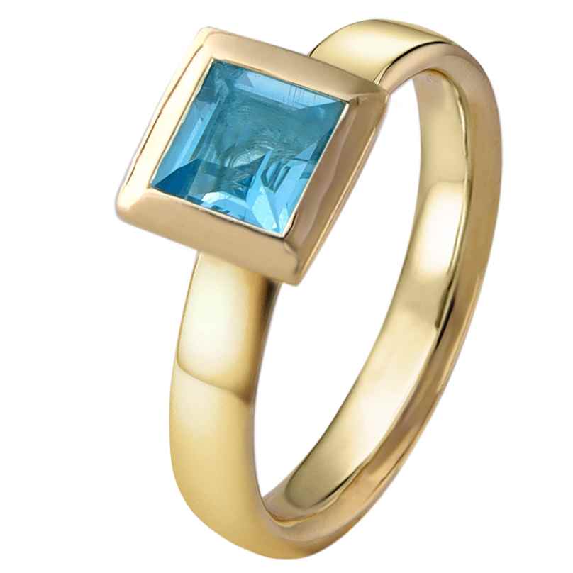 Acalee 90-1014-02 Topas Ring Gold 333 / 8K Echt Topas Swiss Blau