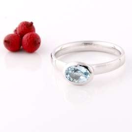 Acalee 90-1012-01 Ladies' Ring White Gold 333 / 8K Topaz Blue