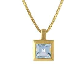 Acalee 80-1004-01 Topaz Blue Pendant 333 / 8K Gold + Necklace