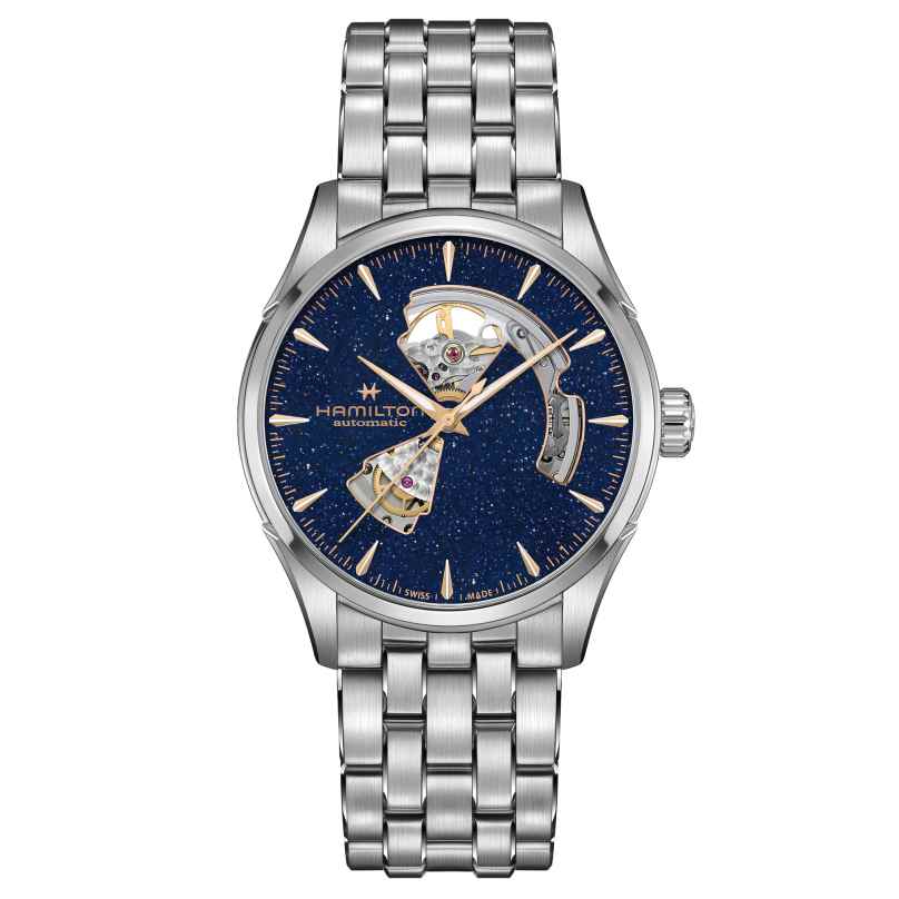 Hamilton H32705140 Herrenuhr Automatik Jazzmaster Open Heart 42 mm Blau 7630458805426