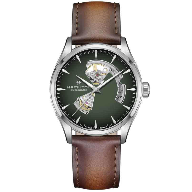 Hamilton H32705560 Herrenuhr Automatik Jazzmaster Open Heart 42 mm Braun/Grün 7630458805457