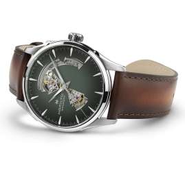 Hamilton H32705560 Herrenuhr Automatik Jazzmaster Open Heart 42 mm Braun/Grün