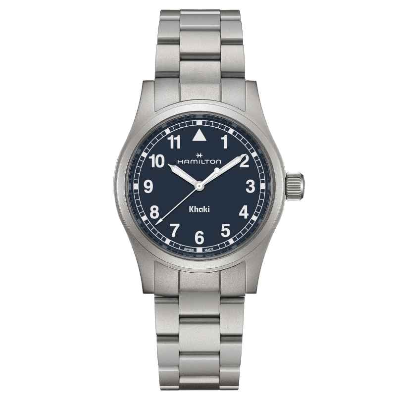 Hamilton H69401140 Unisex-Armbanduhr Khaki Field Quarz Stahl/Blau 38 mm 7630458805617