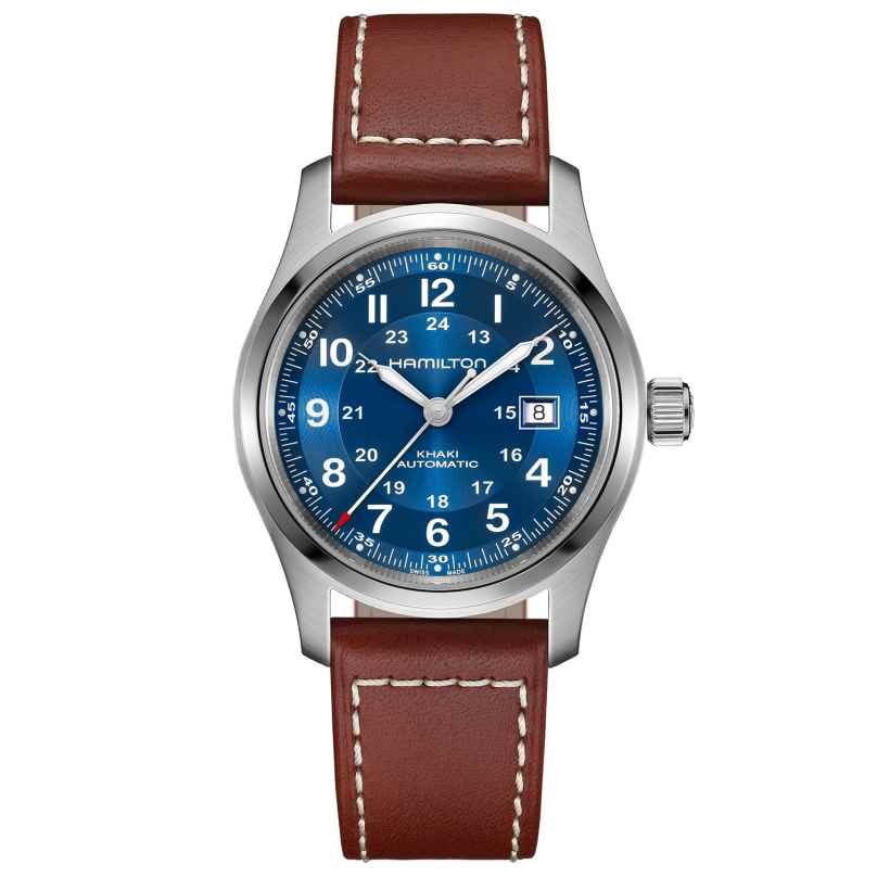 Hamilton H70605540 Herrenuhr Automatik Khaki Field Auto Braun/Blau 42 mm 7630458805693