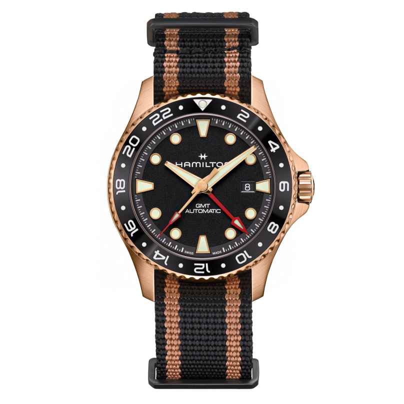 Hamilton H82565930 Armbanduhr Automatik GMT Khaki Navy Scuba Bronze 43 mm 7630458805631