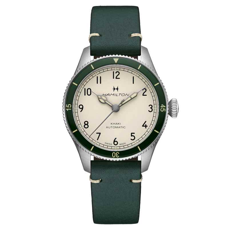 Hamilton H76255810 Herrenuhr Automatik Khaki Pilot Pioneer Dunkelgrün 7630458805006