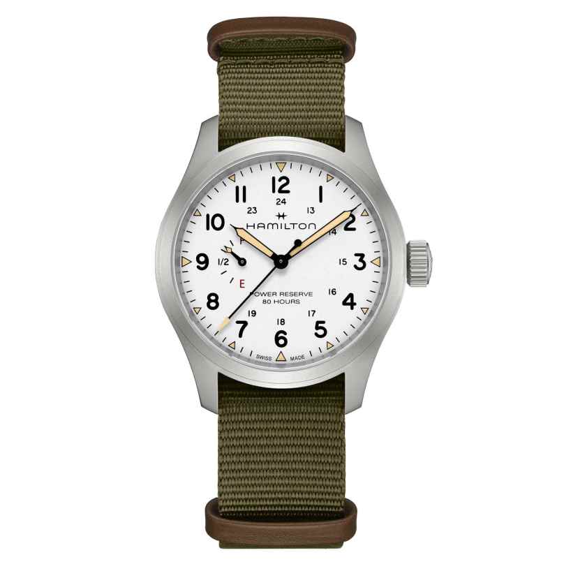 Hamilton H69509910 Handaufzugsuhr für Herren Mechanical Power Reserve Grün/Weiß 7630458805914