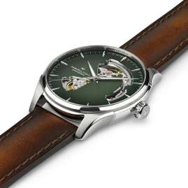 Hamilton H32675560 Men's Watch Automatic Jazzmaster Open Heart Brown/Green