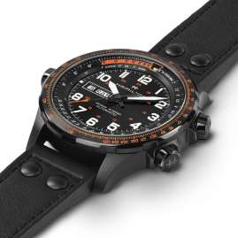 Hamilton H77785733 Men's Watch Automatic X-Wind Auto Day-Date Black/Orange
