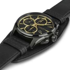 Hamilton H32506730 Men's Automatic Watch Jazzmaster Chrono Black/Gold Tone