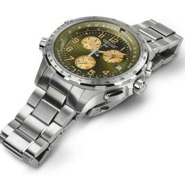 Hamilton H77932160 Men's Watch Quartz Khaki X-Wind GMT Chrono Steel/Green