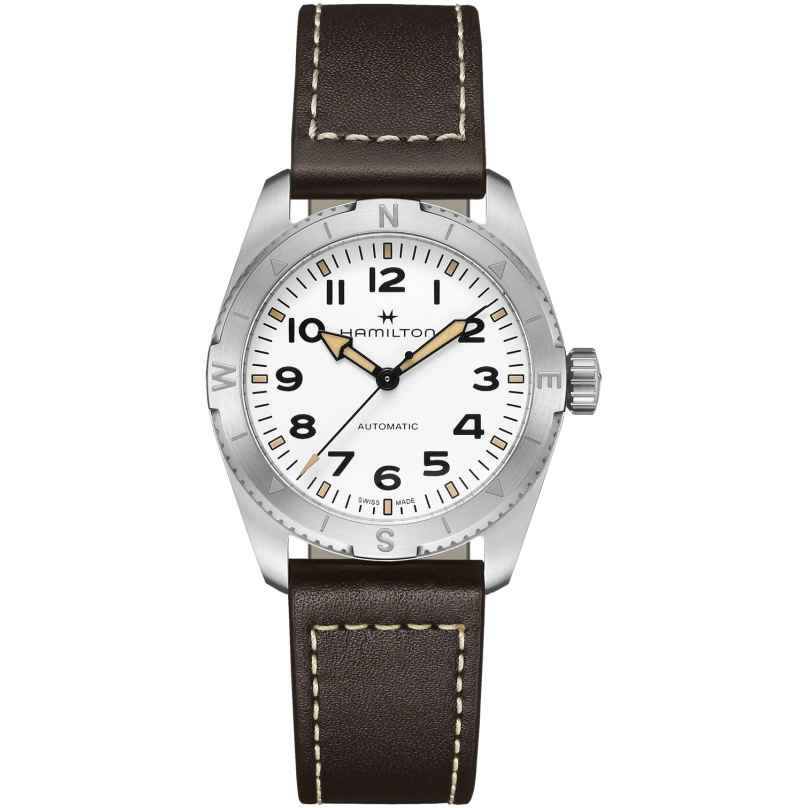 Hamilton H70225510 Men's Watch Khaki Field Expedition Automatic Brown/White 7630458803897