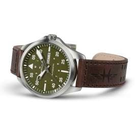Hamilton H64635560 Men's Watch Khaki Aviation Pilot Day Date Automatic Brown