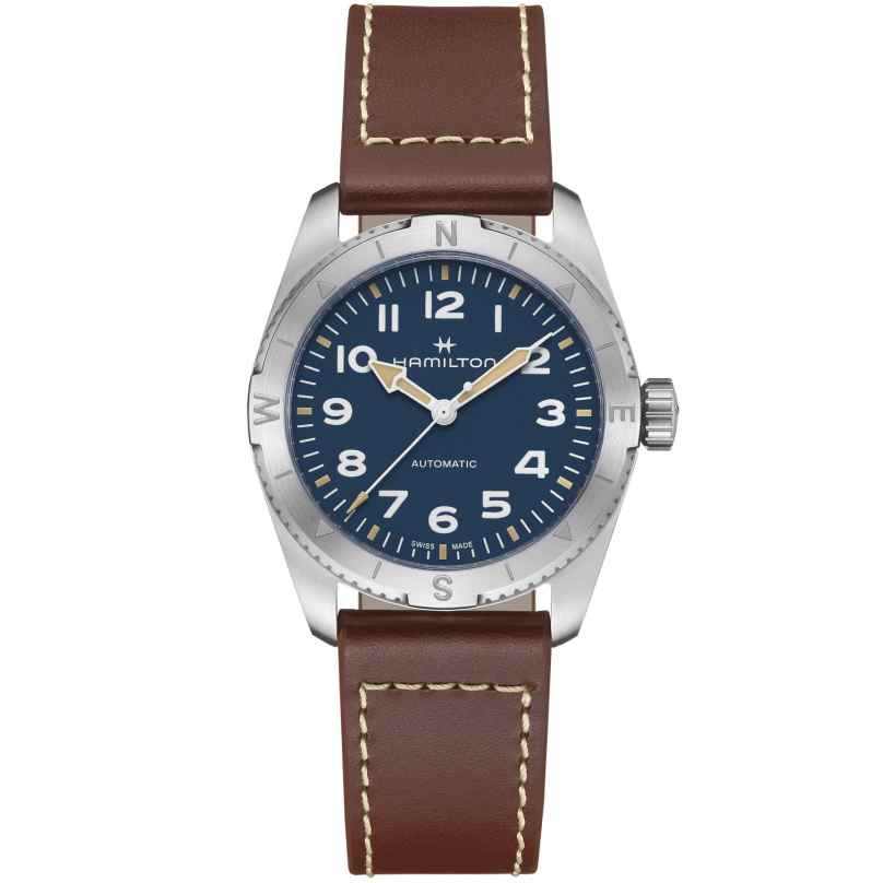 Hamilton H70225540 Men's Wristwatch Khaki Field Expedition Auto Brown/Blue 7630458803880