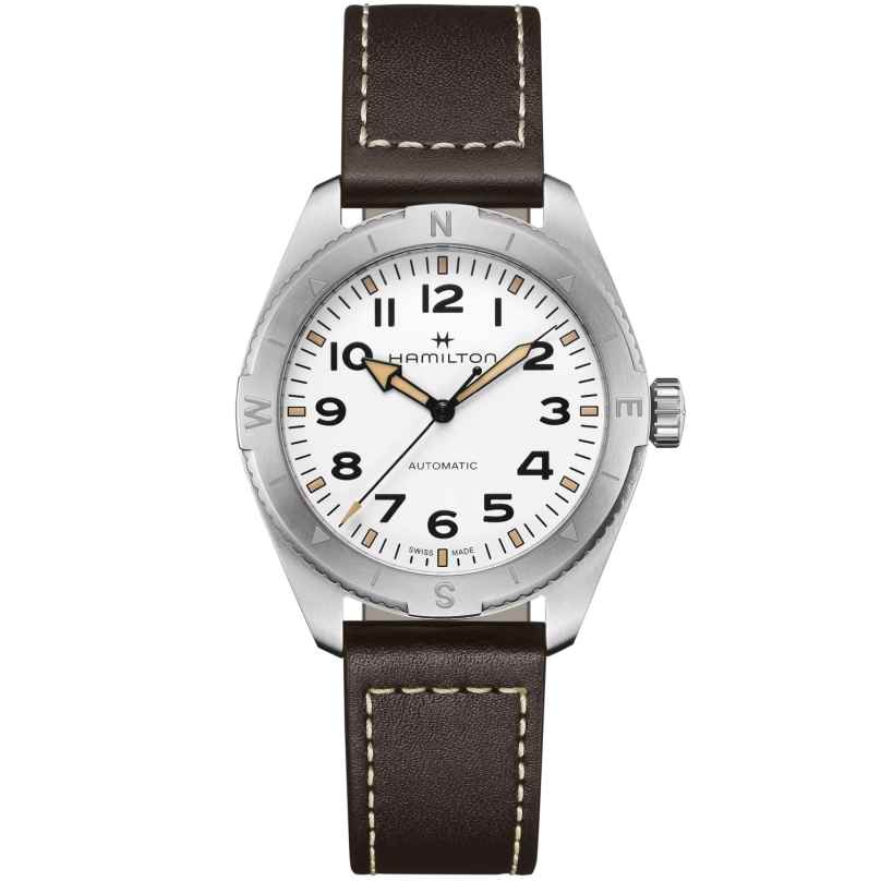 Hamilton H70315510 Men's Watch Khaki Field Expedition Automatic Brown/White 7630458803910