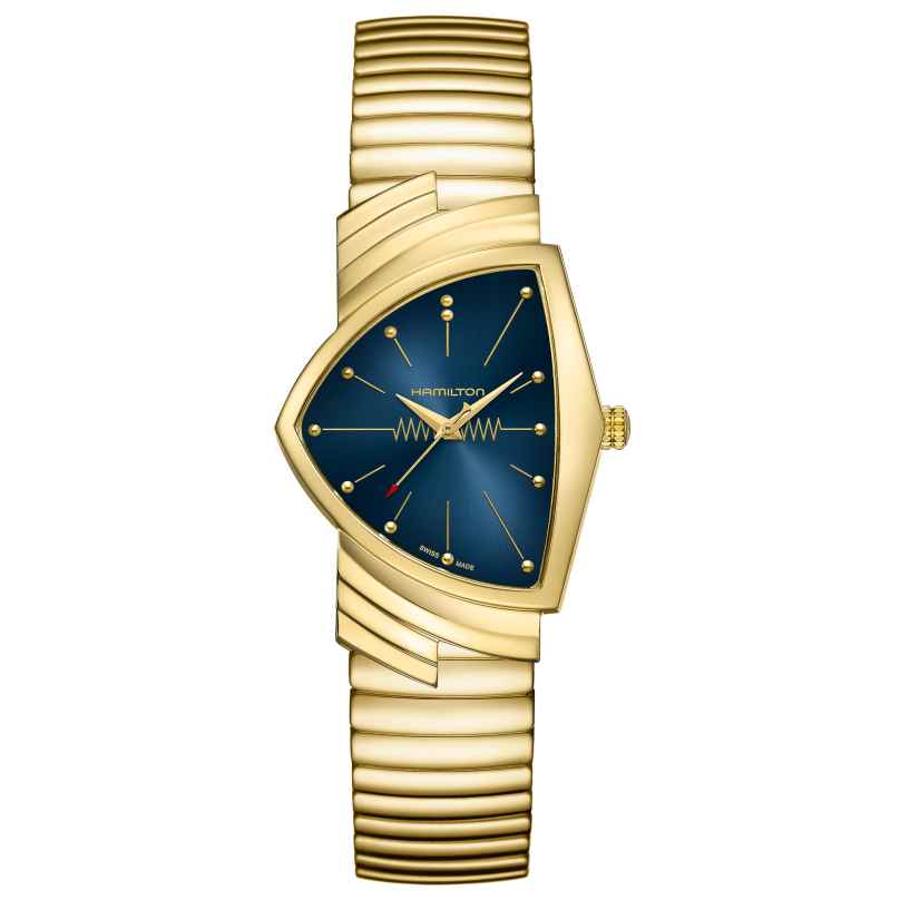 Hamilton H24301141 Unisex Watch Ventura Gold Tone/Blue 7630458804627