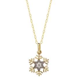 Disney C400146L Necklace for Girls Frozen Snowflake Gold Two-Colour