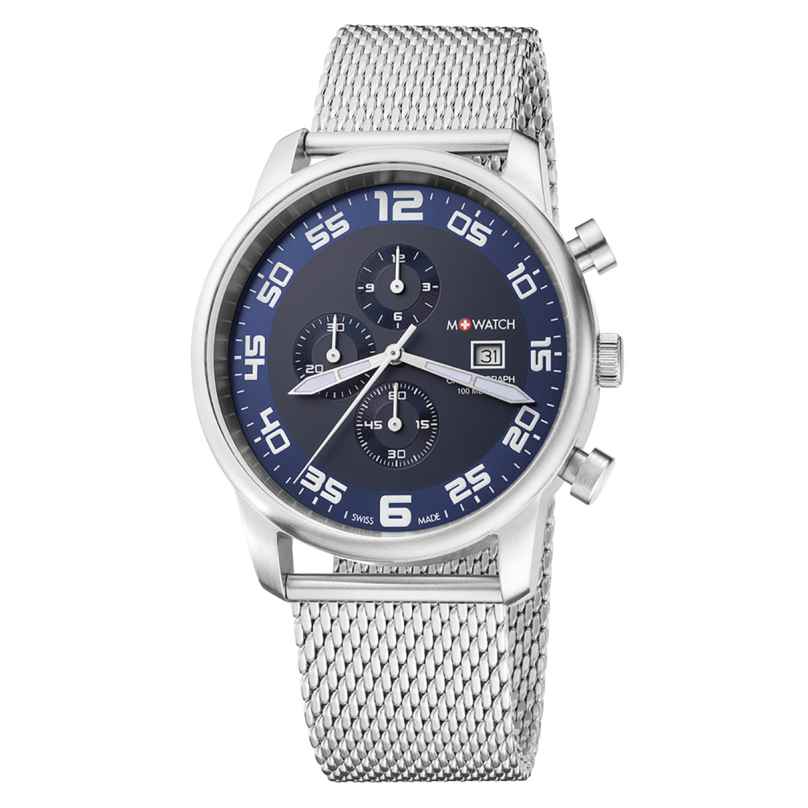M-Watch WBL.33440.SM Men's Watch Aero 45 Steel/Blue 7630040914819